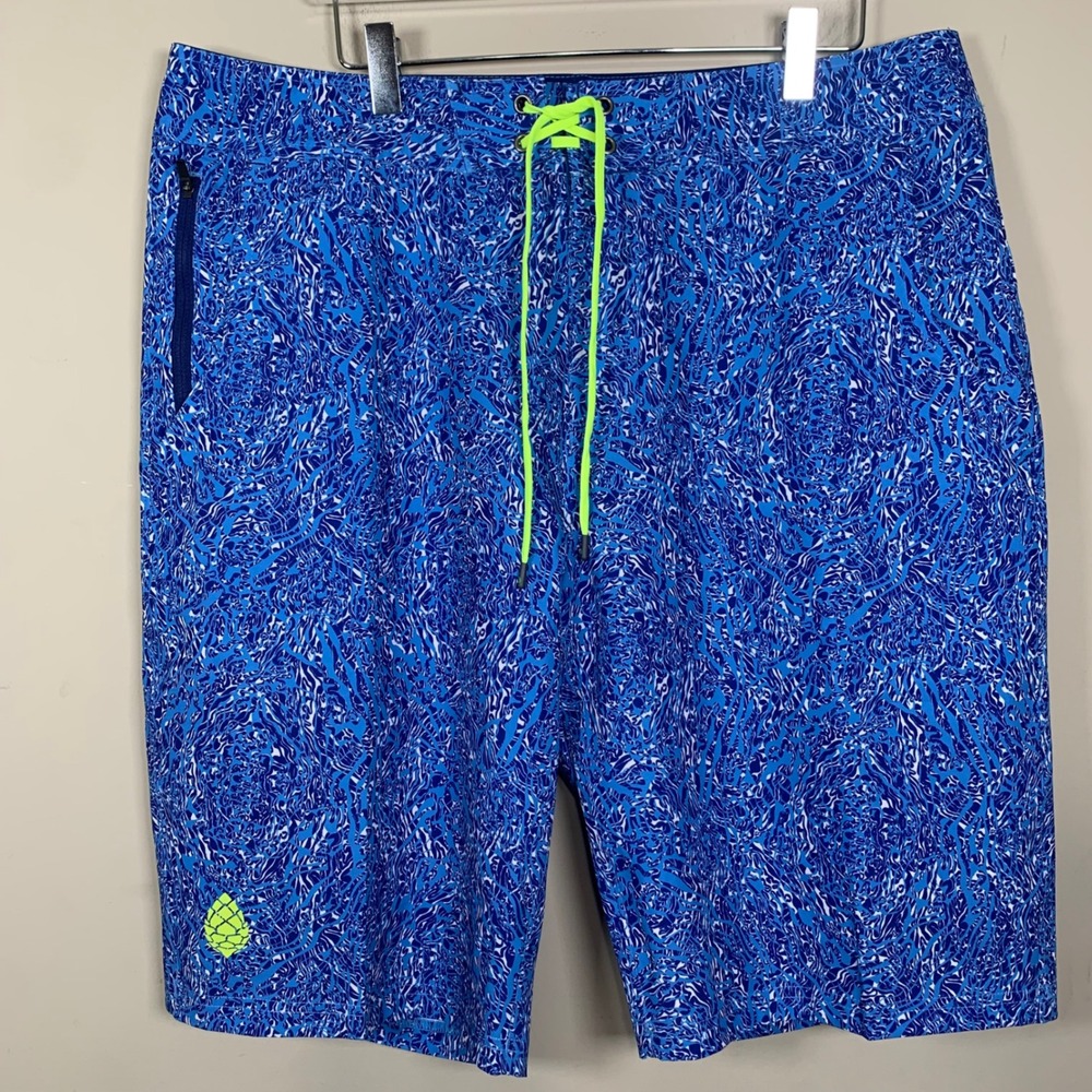 Stio CFS Classic Wild Blue Board UPF 50+ Shorts Size 35 x 21.5"